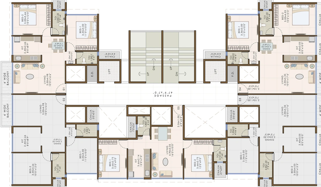 Floor Plan of Vishv Eleanor in Nerul, Navi Mumbai - Image 154581