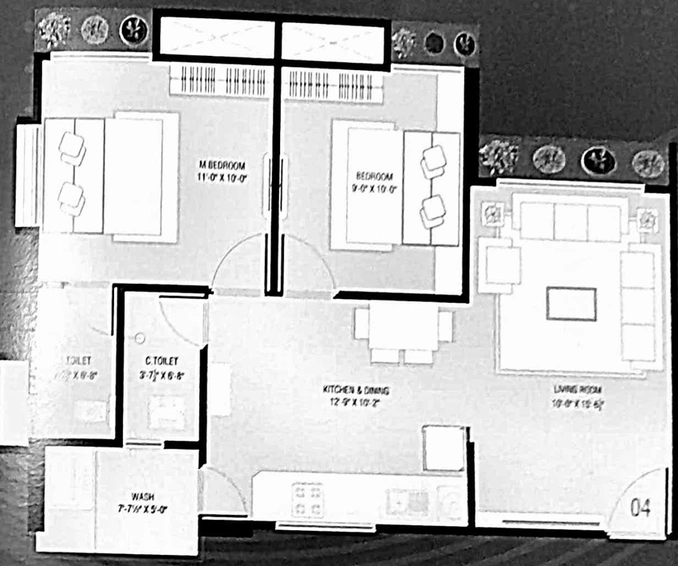 2 BHK Flat in Su Fourteen Point in Sarthana Jakat Naka, Surat - Image 669478