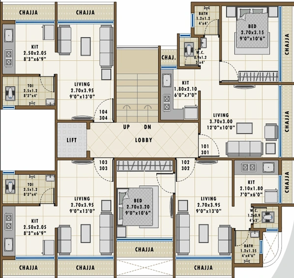 Floor Plan of Sarang Lily in Vadghar, Navi Mumbai - Image 152269