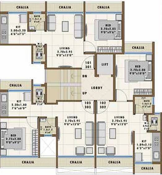 Floor Plan of Sarang Daisy in Karanjade, Navi Mumbai - Image 152250