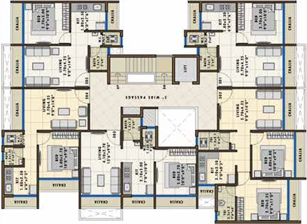 Floor Plan of Sarang Iris in Karanjade, Navi Mumbai - Image 152257