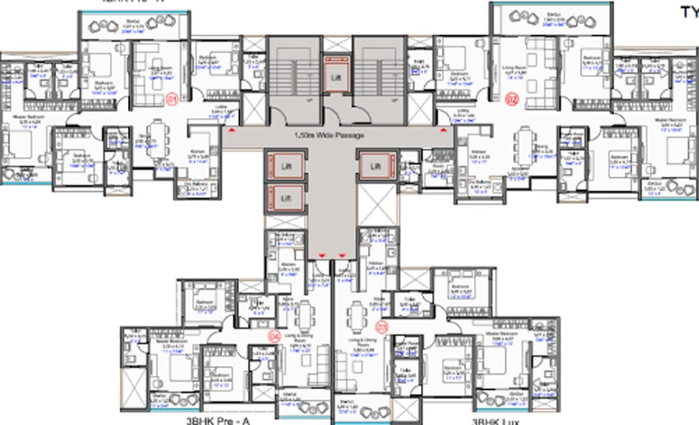 Floor Plan of L&T Seawoods Residences in Nerul, Navi Mumbai - Image 150094