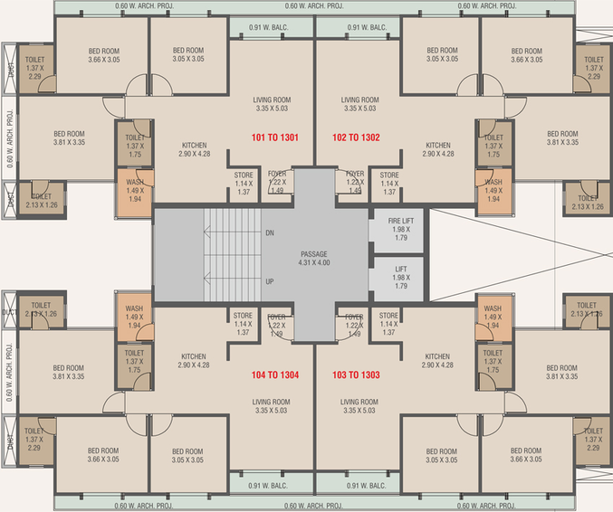 Floor Plan of Hari Yogi Edhas in Makarpura, Vadodara - Image 95249