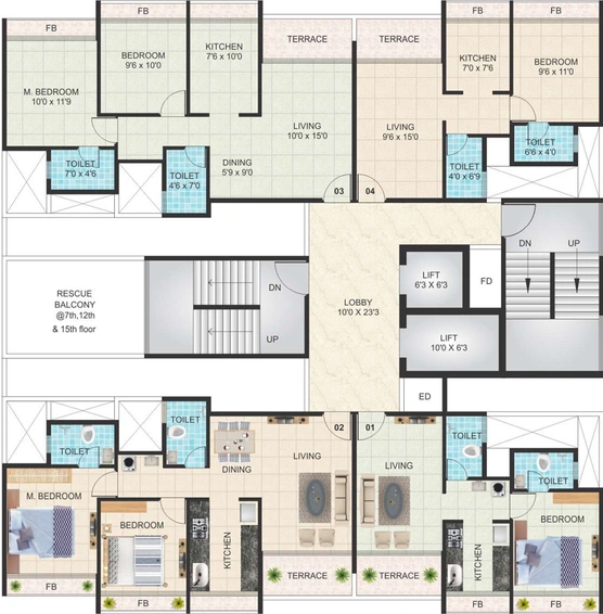 Floor Plan of Neelkanth Alpine in Ghansoli, Navi Mumbai - Image 148366