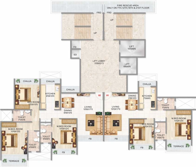 Floor Plan of Varsha Balaji Exotica in Kopar Khairane, Navi Mumbai - Image 151631