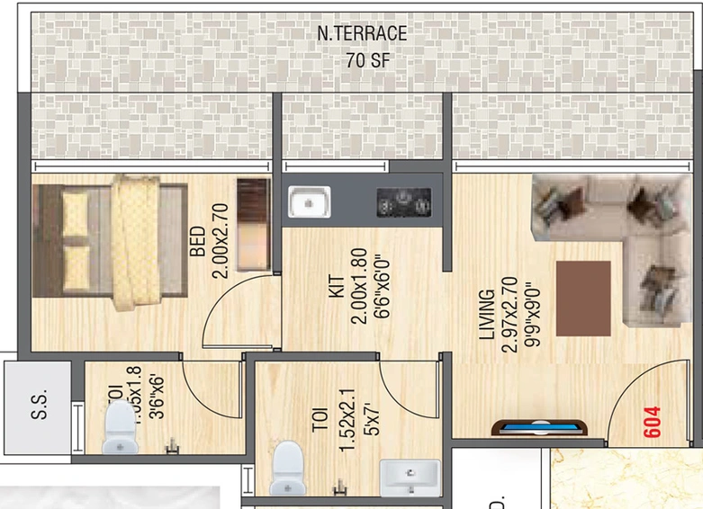 1 BHK Flat in GRK Sharada Residency in Ulwe, Navi Mumbai - Image 813330