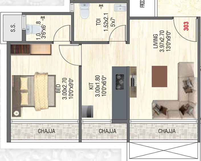 1 BHK Flat in GRK Sharada Residency in Ulwe, Navi Mumbai - Image 813331