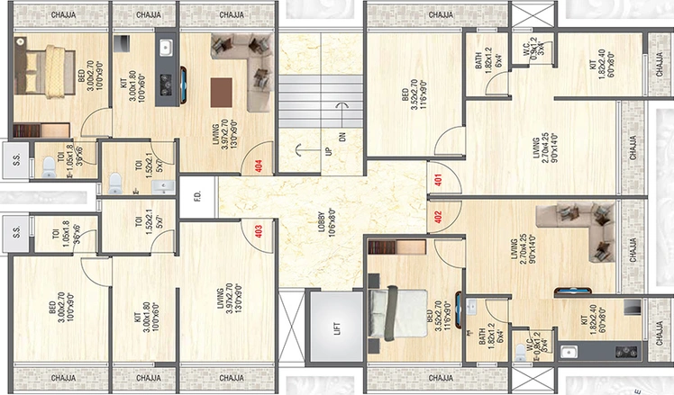 Floor Plan of GRK Sharada Residency in Ulwe, Navi Mumbai - Image 159878