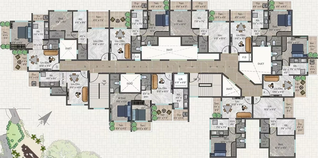 Floor Plan of Ashtvinayak Sarvam in Taloja, Navi Mumbai - Image 149527