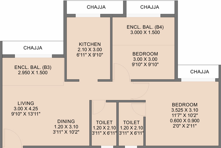 2 BHK Flat in Neelsidhi Orbit in Panvel, Navi Mumbai - Image 810739