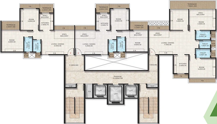 Floor Plan of Bhagwati Greens 3 in Kharghar, Navi Mumbai - Image 158368