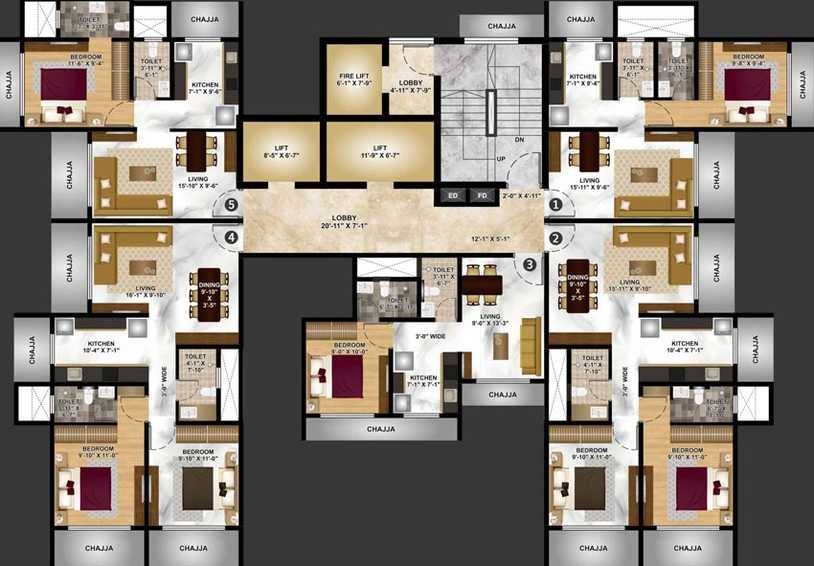 Floor Plan of Navkarmik Shiv Lilam in Borivali East, Mumbai - Image 27784