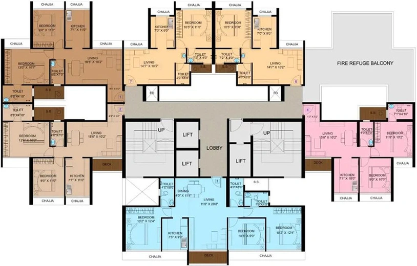 Floor Plan of Satyam Peace of Mind in Kharghar, Navi Mumbai - Image 158508