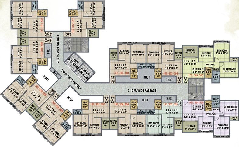Floor Plan of Arihant 3 Anaika in Taloja, Navi Mumbai - Image 160076