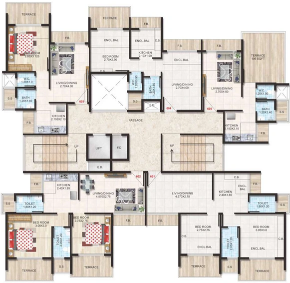 Floor Plan of Reddys Jewel in Ulwe, Navi Mumbai - Image 151733
