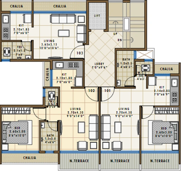 Floor Plan of Sai Samartha Blossom in Panvel, Navi Mumbai - Image 163739
