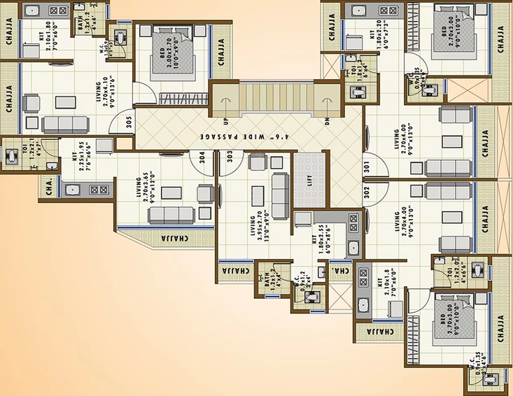 Floor Plan of Prayag Sankalp in Kamothe, Navi Mumbai - Image 158741