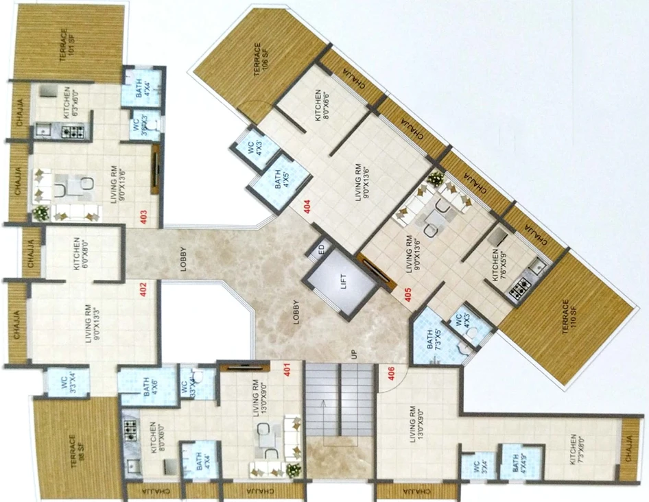 Floor Plan of Power Nitesh Residency in Taloja, Navi Mumbai - Image 149671