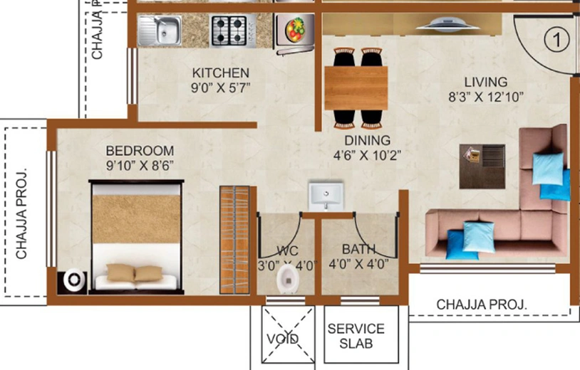 1 BHK Flat in Vaastu Adarsh in Ulwe, Navi Mumbai - Image 810800