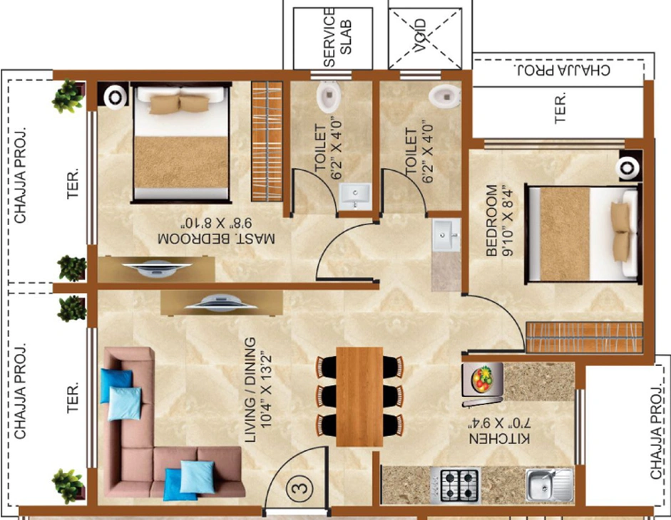 2 BHK Flat in Vaastu Adarsh in Ulwe, Navi Mumbai - Image 810802
