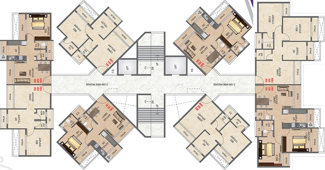 Floor Plan of Sarang Pillars Bellview in Ulwe, Navi Mumbai - Image 158491