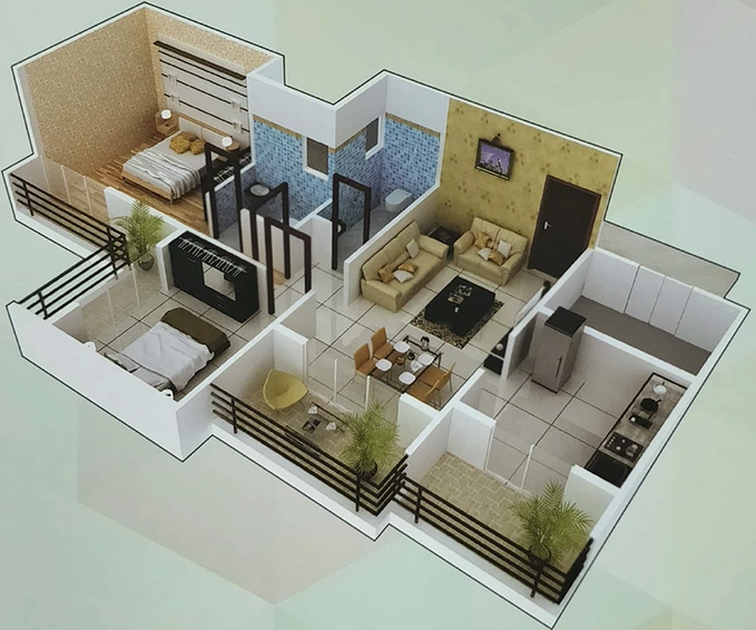 2 BHK Flat in Skyline Bhakti Heights in Ulwe, Navi Mumbai - Image 812834