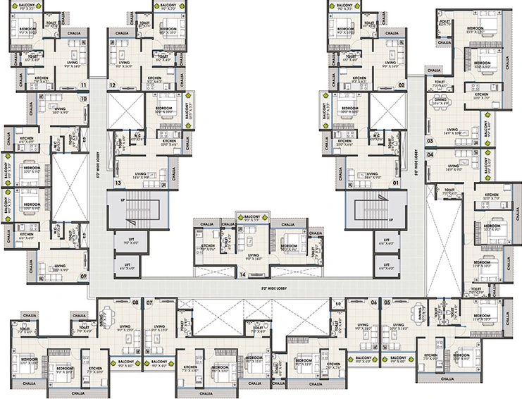 Floor Plan of Thakur Emerald in Pushpak Nagar, Navi Mumbai - Image 158541
