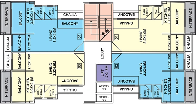 Floor Plan of Vaastu Ankita in Dronagiri, Navi Mumbai - Image 158602
