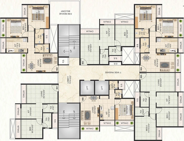 Floor Plan of Giriraj Nest in Kamothe, Navi Mumbai - Image 155730