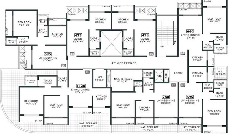 Floor Plan of Millennium Height in Ulwe, Navi Mumbai - Image 155797
