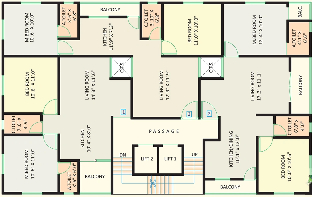 Floor Plan of Om Radha Krishna Complex in Ajwa Road, Vadodara - Image 102848