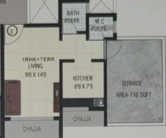 1 RK Flat in DSR Paradise in Panvel, Navi Mumbai - Image 813029