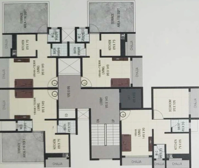 Floor Plan of DSR Paradise in Panvel, Navi Mumbai - Image 158901