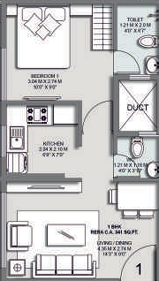 1 BHK Flat in Vighnaharta Infinity in Vikhroli East, Mumbai - Image 742463