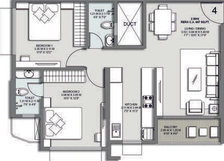 2 BHK Flat in Vighnaharta Infinity in Vikhroli East, Mumbai - Image 742465
