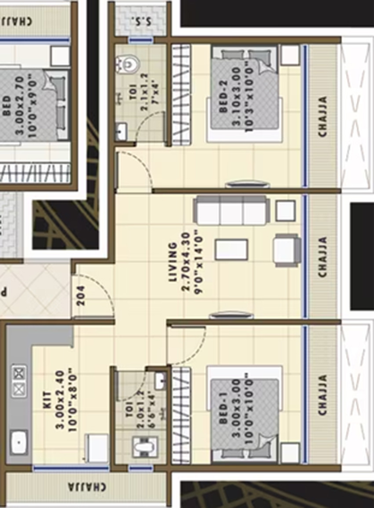 2 BHK Flat in Varniraj Neelkanth Deep in Ulwe, Navi Mumbai - Image 809649