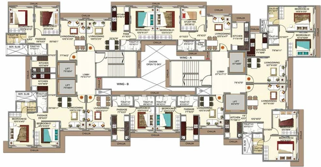 Floor Plan of Drushti Embassy in Ghatkopar East, Mumbai - Image 95267