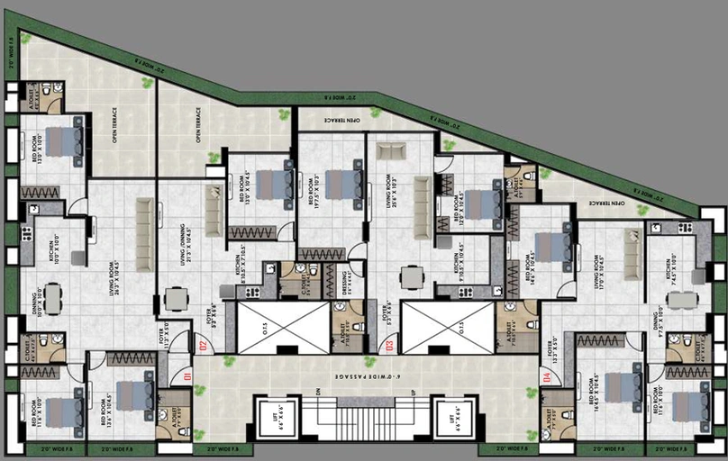 Floor Plan of Prabhuta Avenue in Athwa, Surat - Image 95279