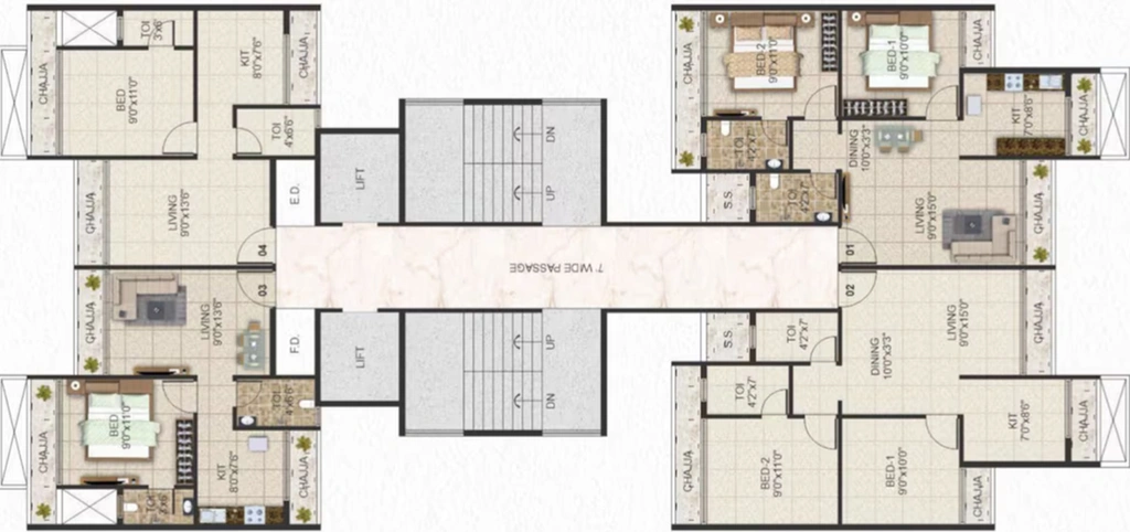 Floor Plan of Amara Majestic Icon in Ulwe, Navi Mumbai - Image 157013