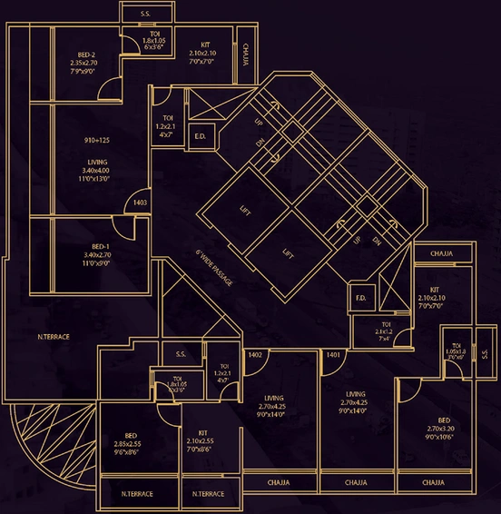 Floor Plan of Sambhav Deep Visionaire in Kharghar, Navi Mumbai - Image 157100