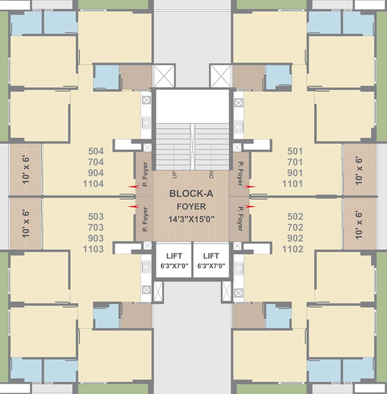 Floor Plan of Gopinath Dutt Paradise in Tragad, Ahmedabad - Image 189770