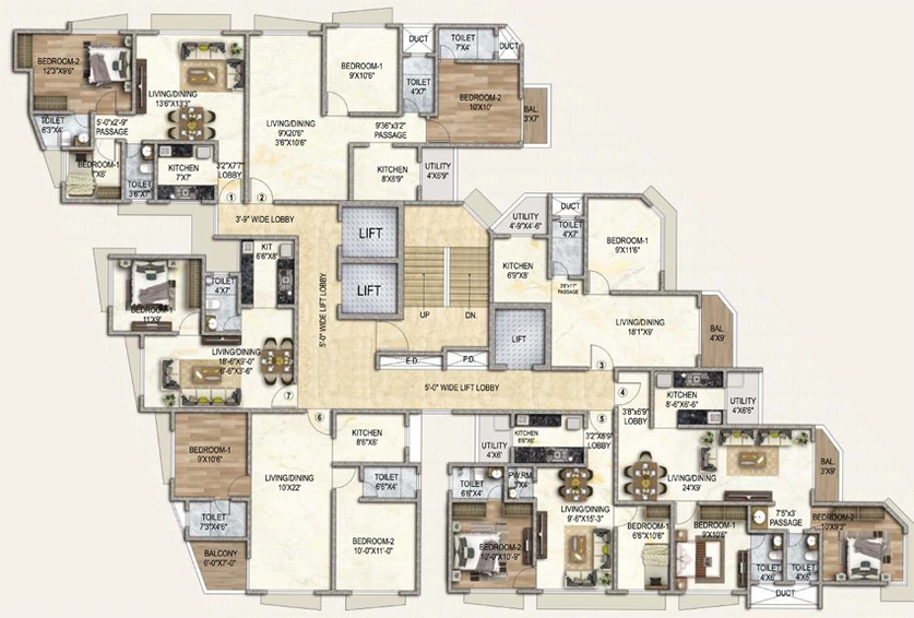 Floor Plan of Paradigm Prime Vista in Ghatkopar East, Mumbai - Image 95409