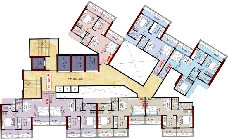 Floor Plan of Gami Bianca in Dronagiri, Navi Mumbai - Image 150837