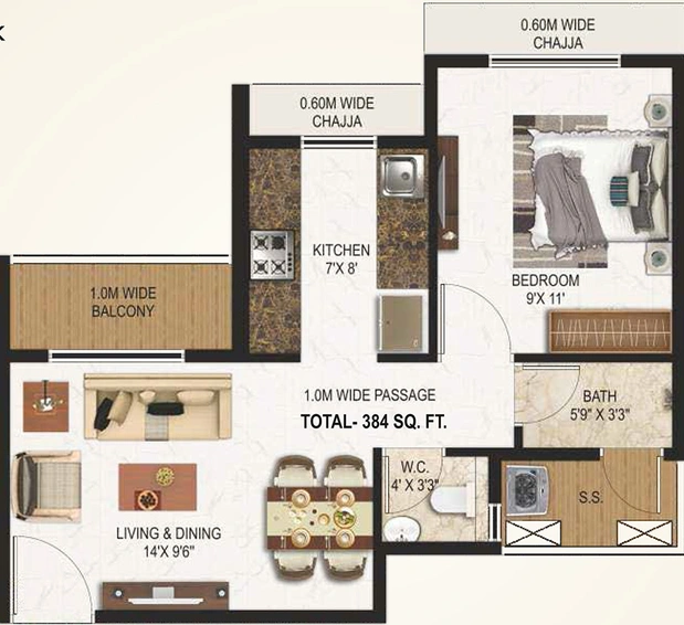 1 BHK Flat in Today Saubhagyam in Panvel, Navi Mumbai - Image 813112