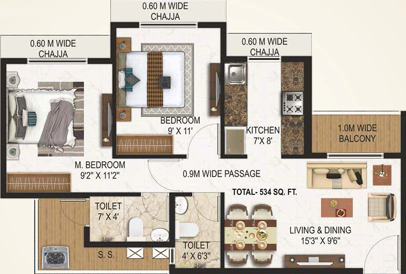 2 BHK Flat in Today Saubhagyam in Panvel, Navi Mumbai - Image 813113