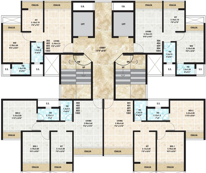 Floor Plan of Neelkanth Majestic in Ulwe, Navi Mumbai - Image 35078