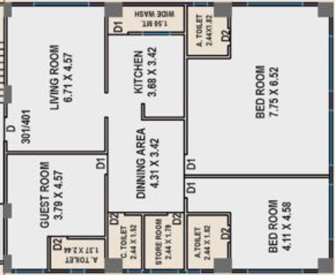 3 BHK Flat in Destiny Tej House in Vesu, Surat - Image 670119
