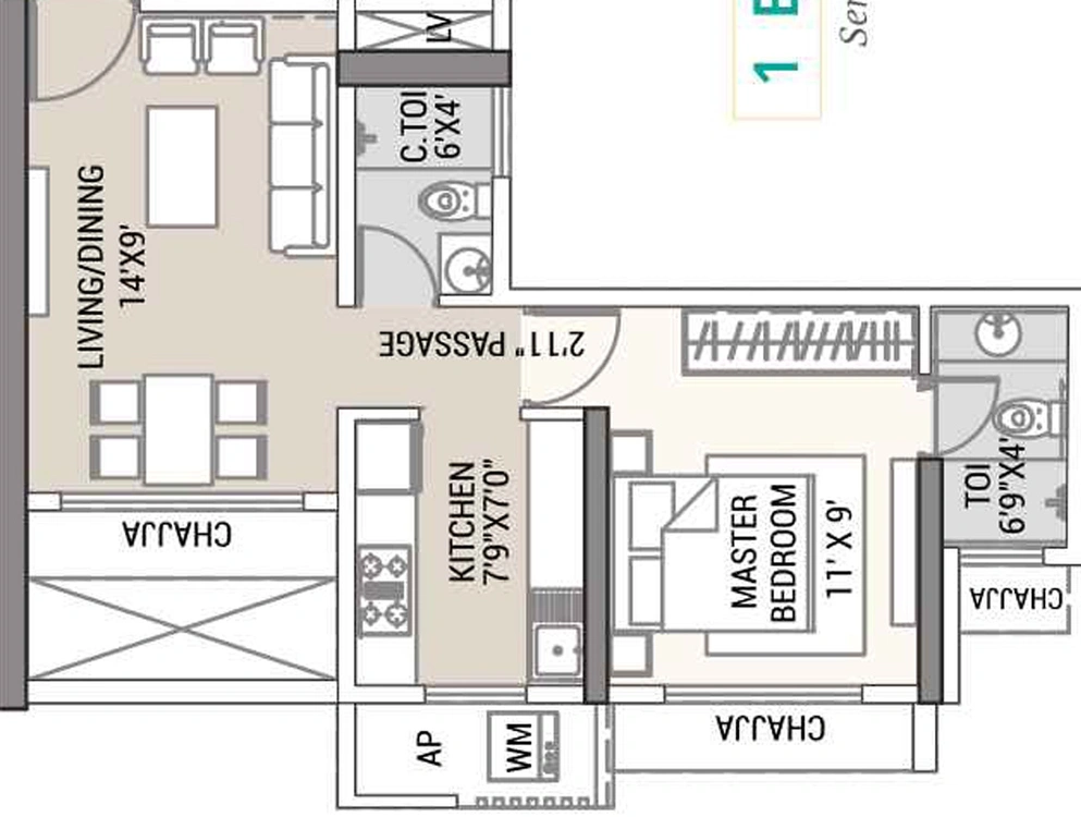 1 BHK Flat in Tricity Aura in Kalamboli, Navi Mumbai - Image 810500
