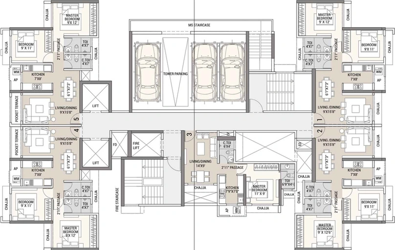 Floor Plan of Tricity Aura in Kalamboli, Navi Mumbai - Image 150999