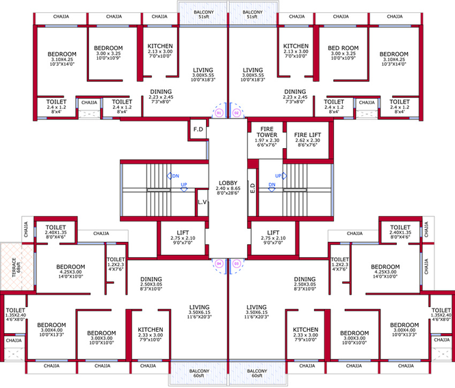 Floor Plan of Juhi Empressa in Sanpada, Navi Mumbai - Image 149033
